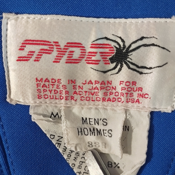 Spyder Blue Vintage Japan Blue Retro Ski Snow Padded Pants 33 x 26 - Picture 6 of 16